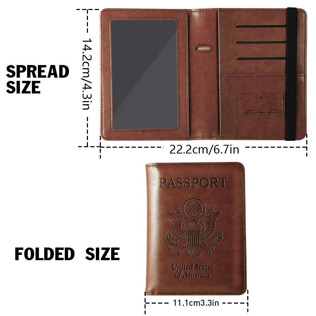 Slim Leather Travel Passport Wallet Holder RFID Blocking ID Card Case Cover US