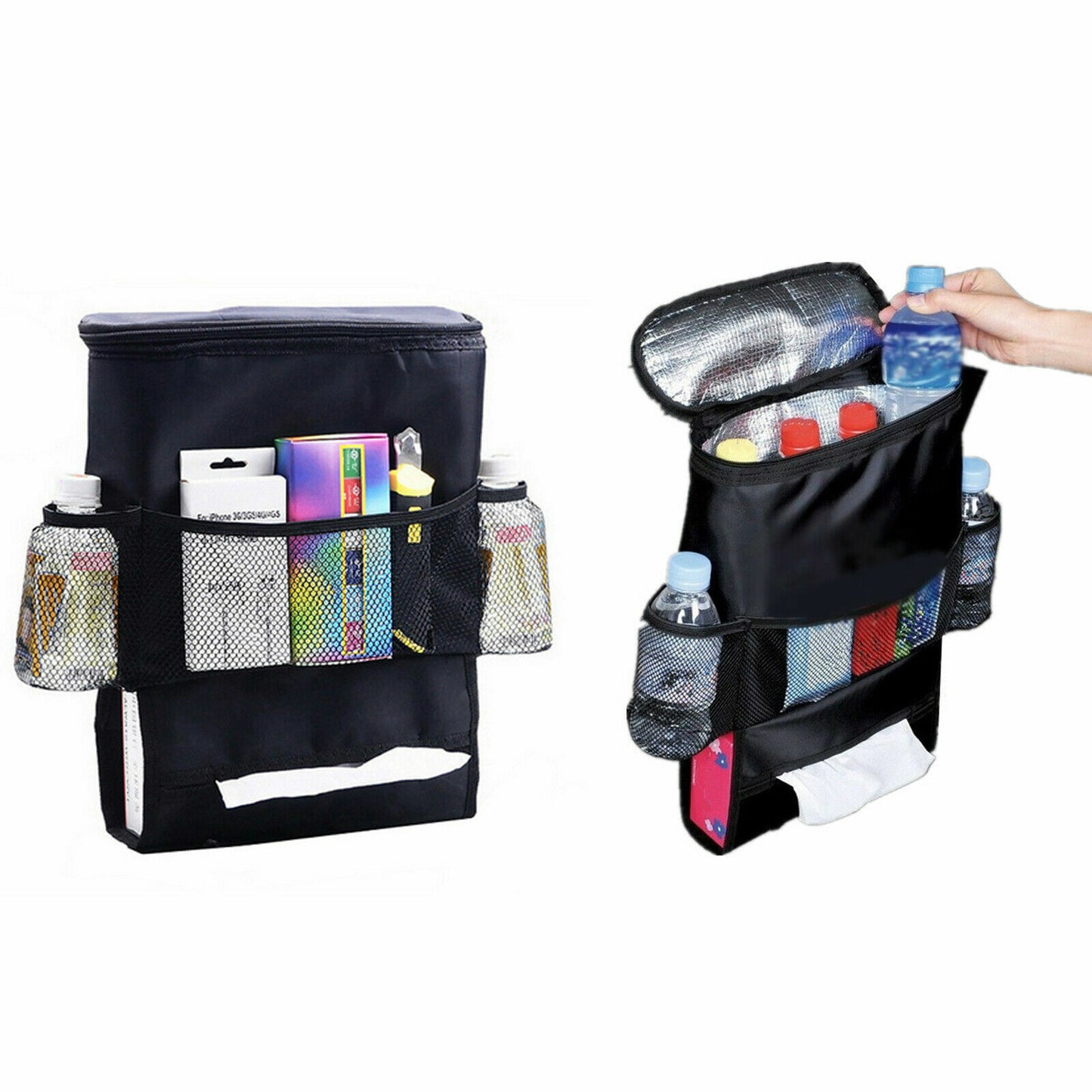 2PC Car Seat Back Hanger Organizer Multi-Pocket Storage Bag Holder Cooler Travel
