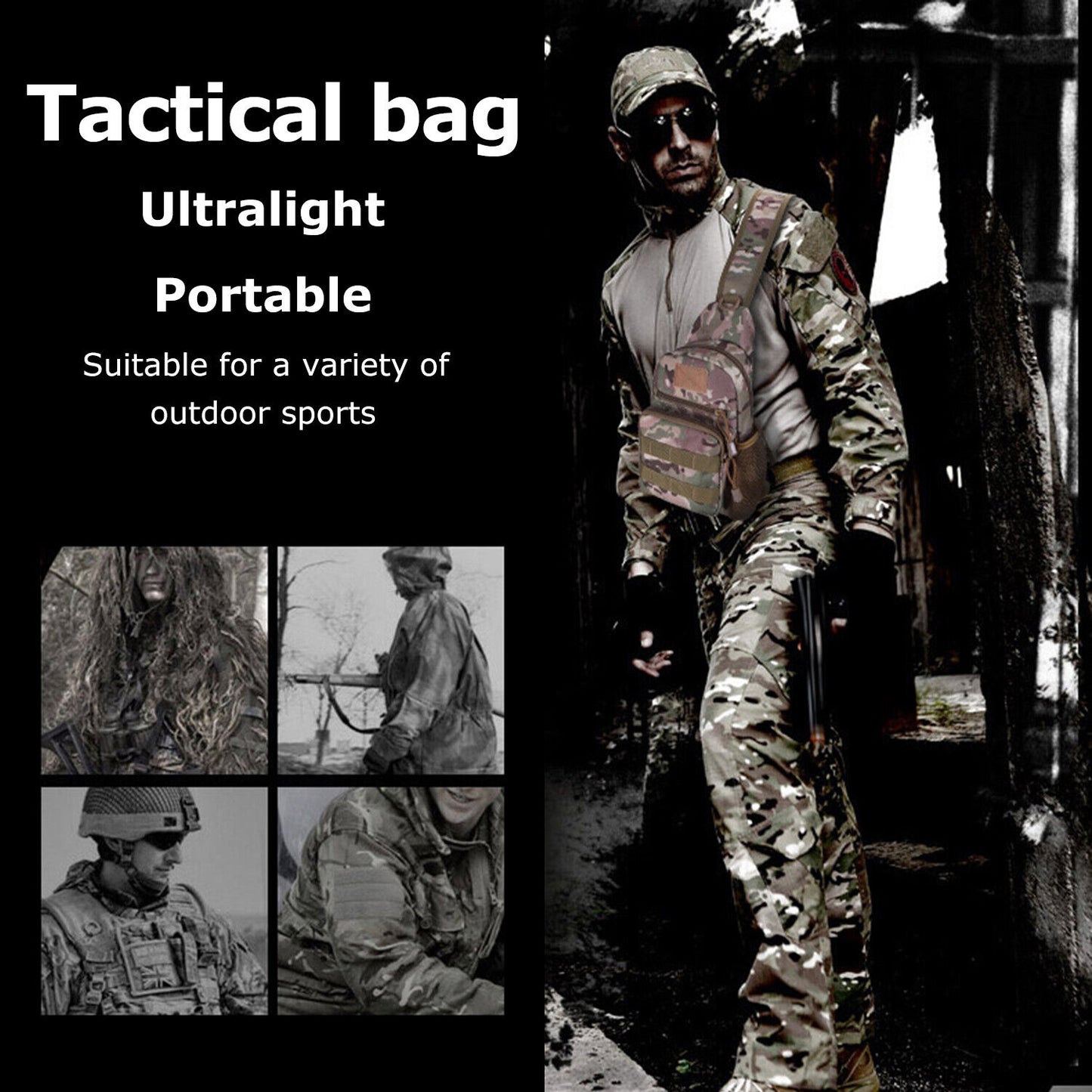 Tactical Sling Bag for Men – Military Chest Pack & Shoulder Backpack for Hiking, Travel, Outdoor Sports | Everyday Carry (EDC) Must-Have
