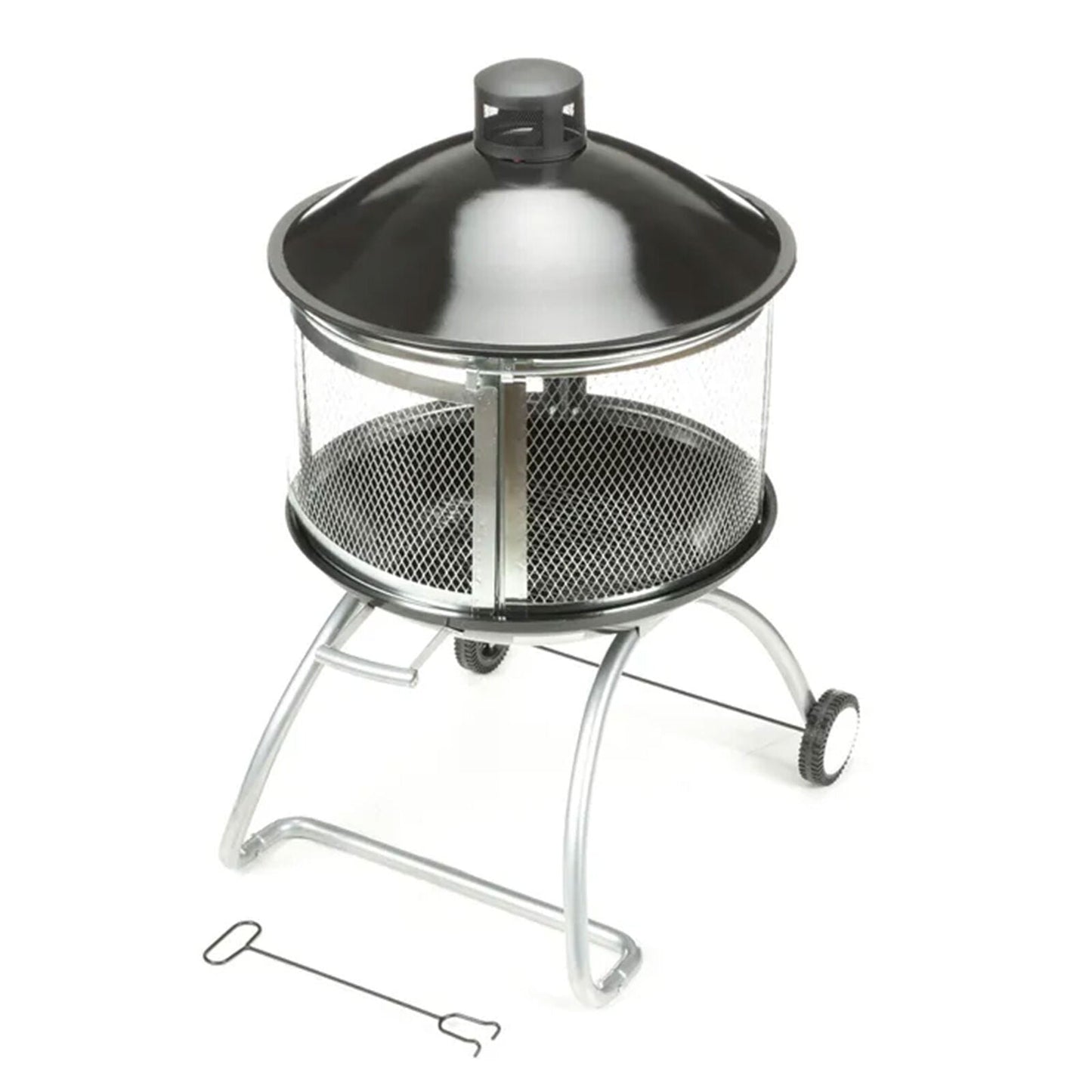 28 Inches Portable Fire Pit with Sliding Door Outdoor Wood Burning Firepit for Patio & Camping β Easy Access, Heat-Resistant, & Stylish Design