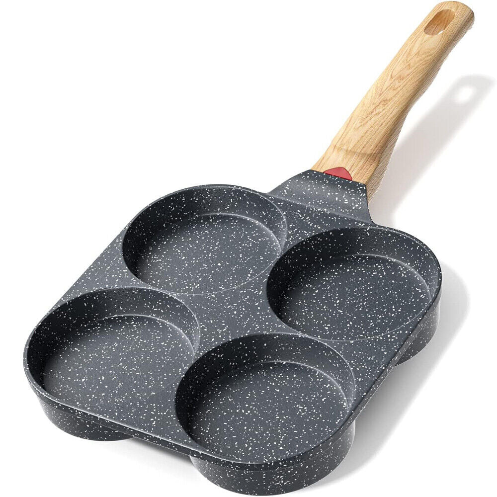4-Cup Nonstick Egg Pan for Quick Breakfast | Compact, Easy Clean, Pancakes & Eggs Made Simple | No Mess Kitchen Essential
