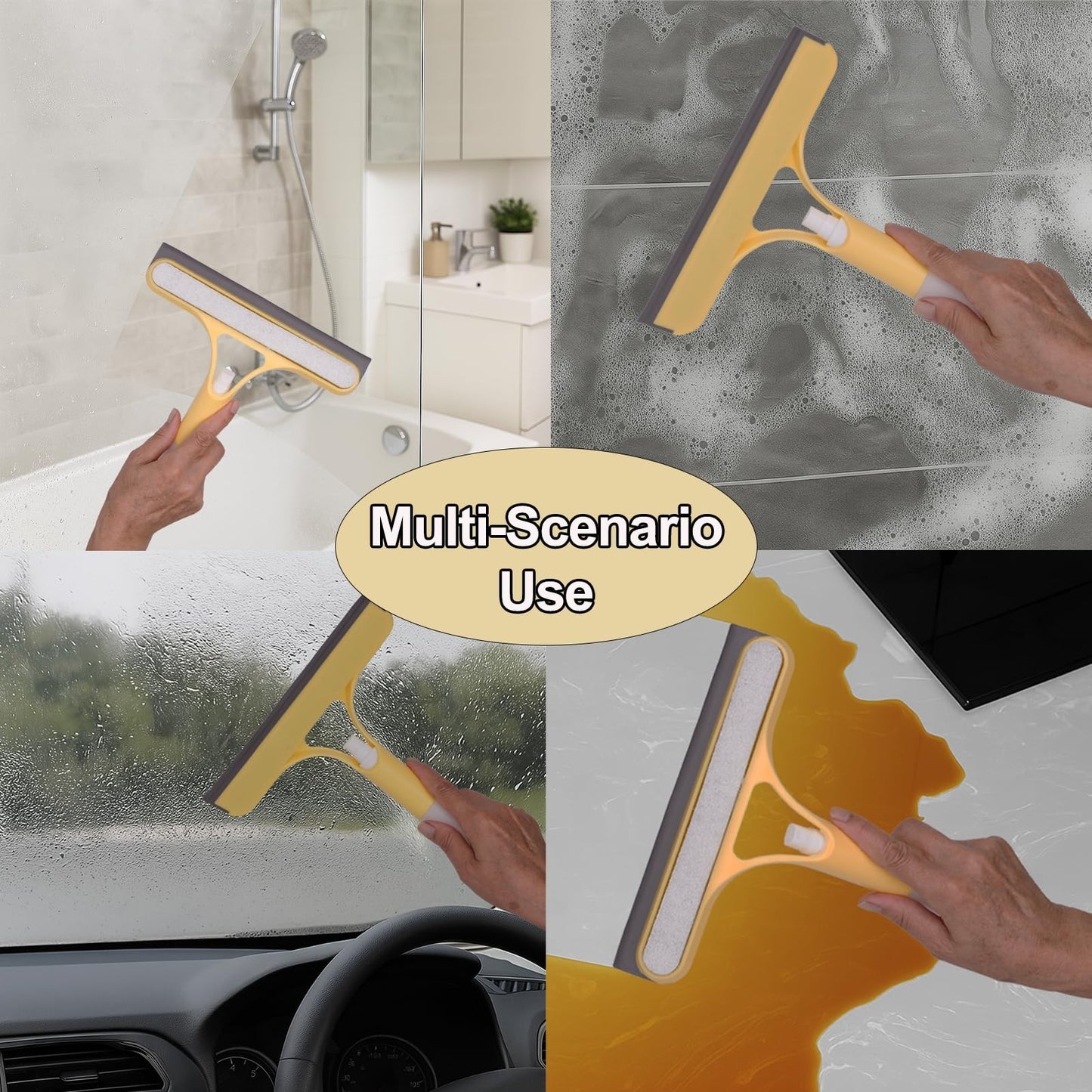 3-In-1 Window Cleaning Multi-Tool, Glass Hanging Knife with Spray