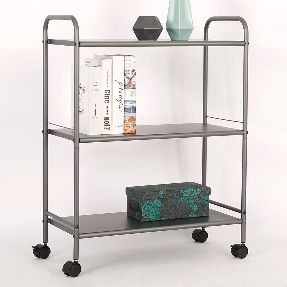 3 Shelf Wide Utility Storage Cart Gray - Room Essentials