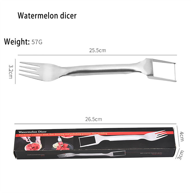 3/1 Watermelon Slicer Cutter,2-In-1 Fork Stainless Steel Fruit Cutting Artifact