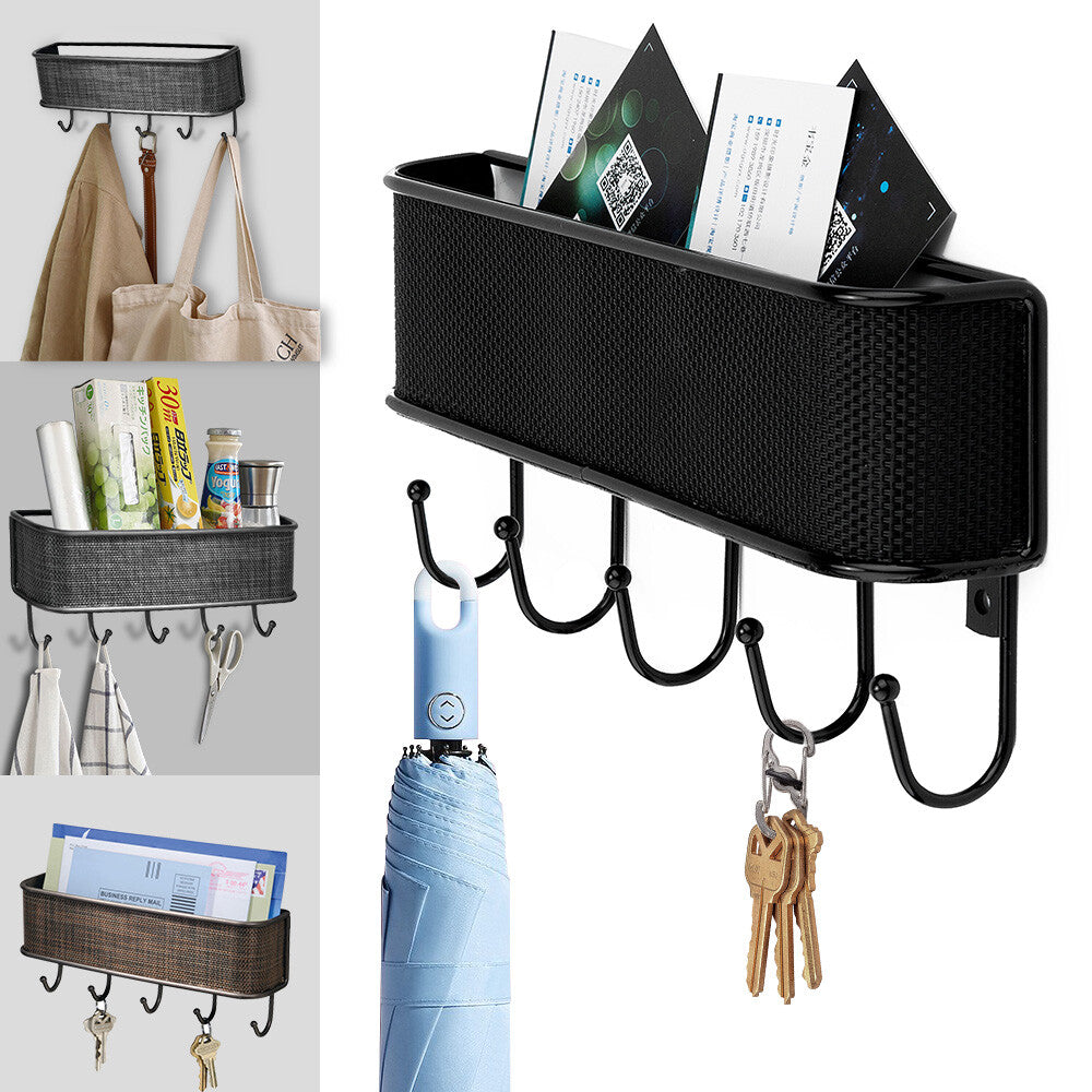 Wall Mount Key Holder Mail Holder Wooden Rack Mail Sorter Organizer Home Decor