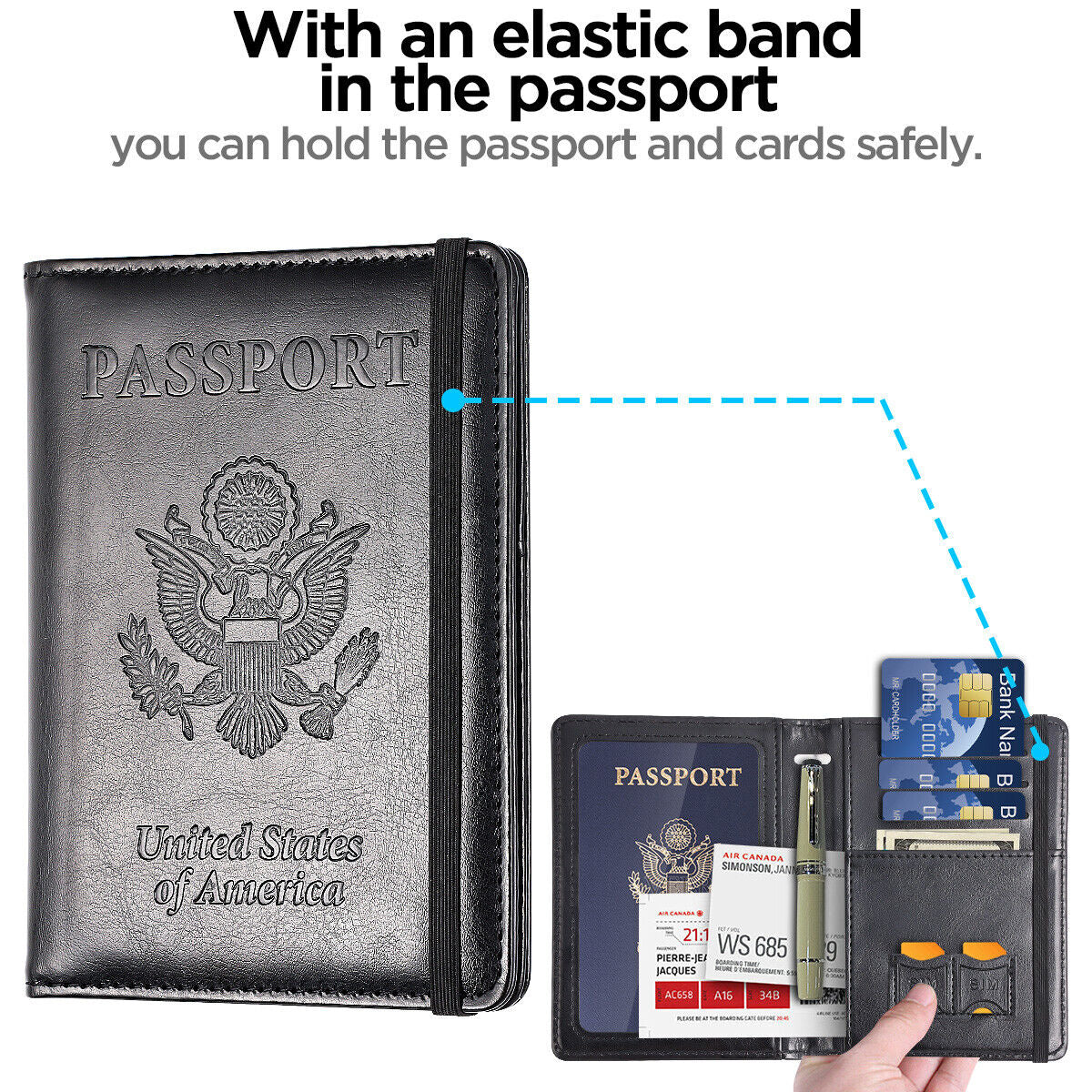 Slim Leather Travel Passport Wallet Holder RFID Blocking ID Card Case Cover US