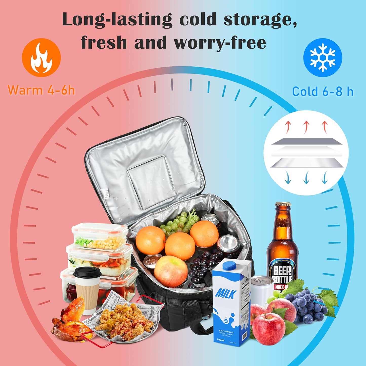 Tirrinia Large Insulated Cooler Bag - Outdoor Leakproof Cooler Tote for Men