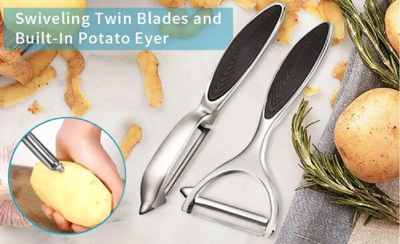 2-Pack Stainless Steel Vegetable & Fruit Peeler – Non-Slip Handle Potato Peeler
