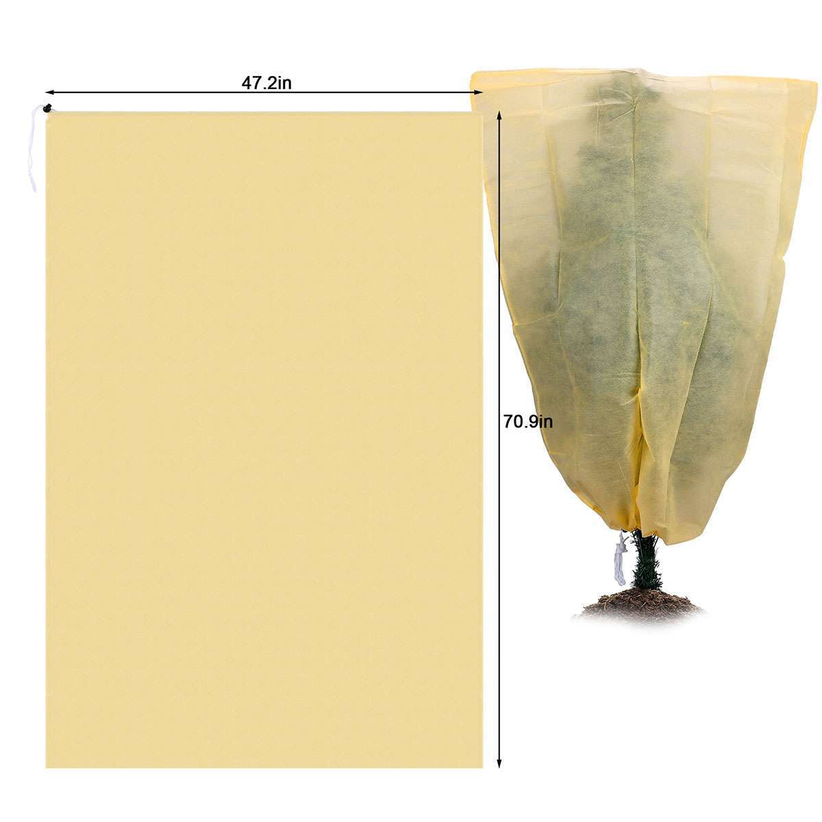 1/2/4X Reusable Plant Covers Freeze with Drawstring for Winter Frost Protection