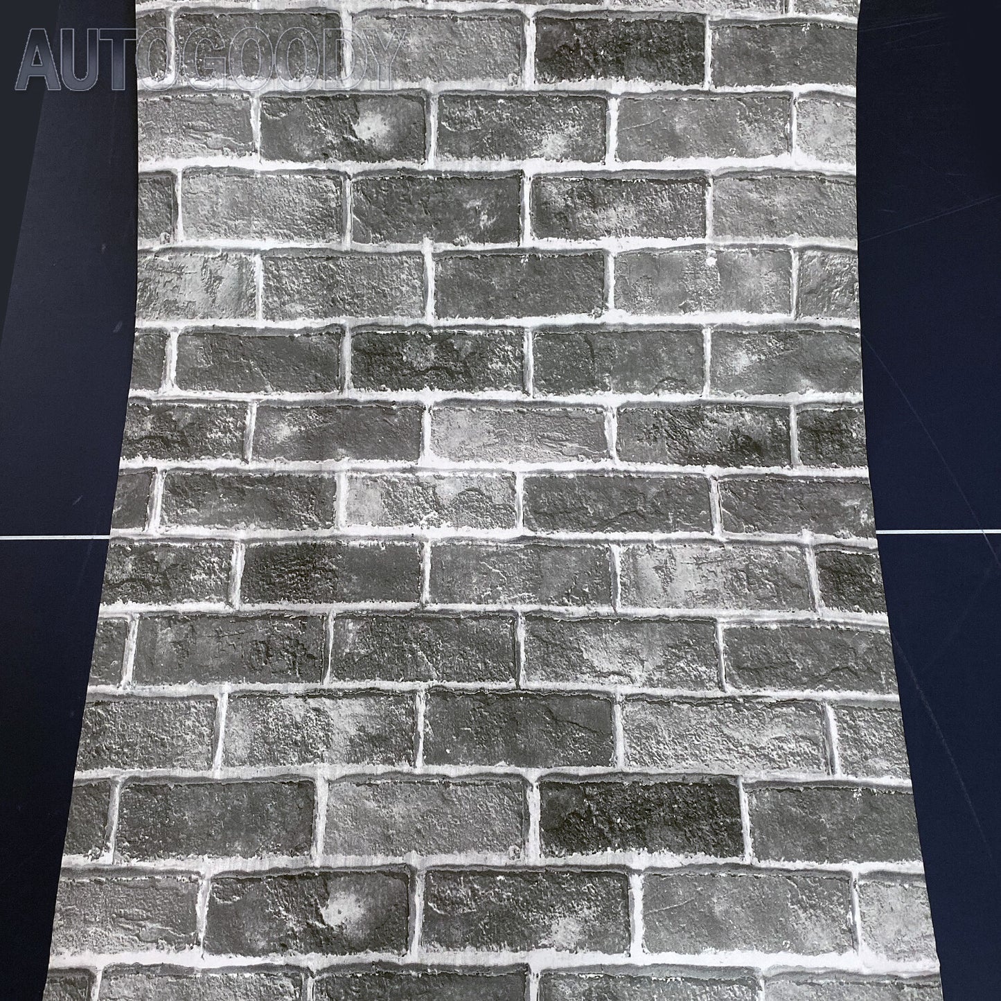 3D Brick Stone Wallpaper Background Vinyl Film Sticker Peel-And-Stick Gray Dark