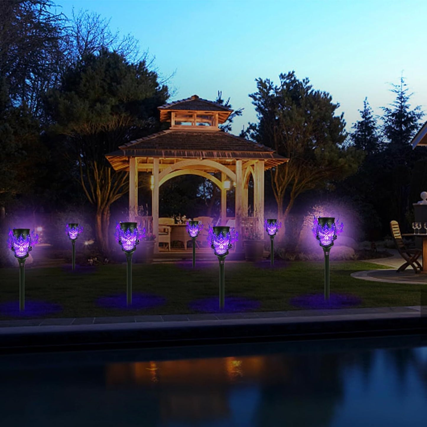 4 PACK Flickering Solar Lights Flame Torch Outdoor Landscape Garden Yard Lights