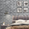 3D Brick Stone Wallpaper Background Vinyl Film Sticker Peel-And-Stick Gray Dark