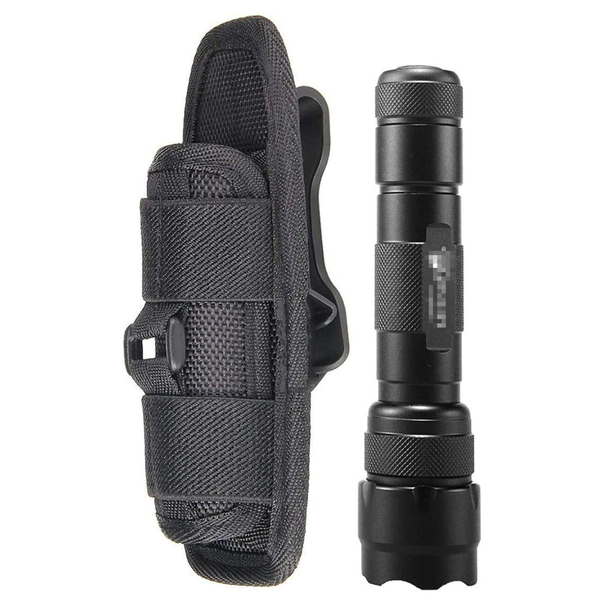 Tactical Nylon Molle Flashlight Holder Belt Holster Flashlight Torch Case Pouch