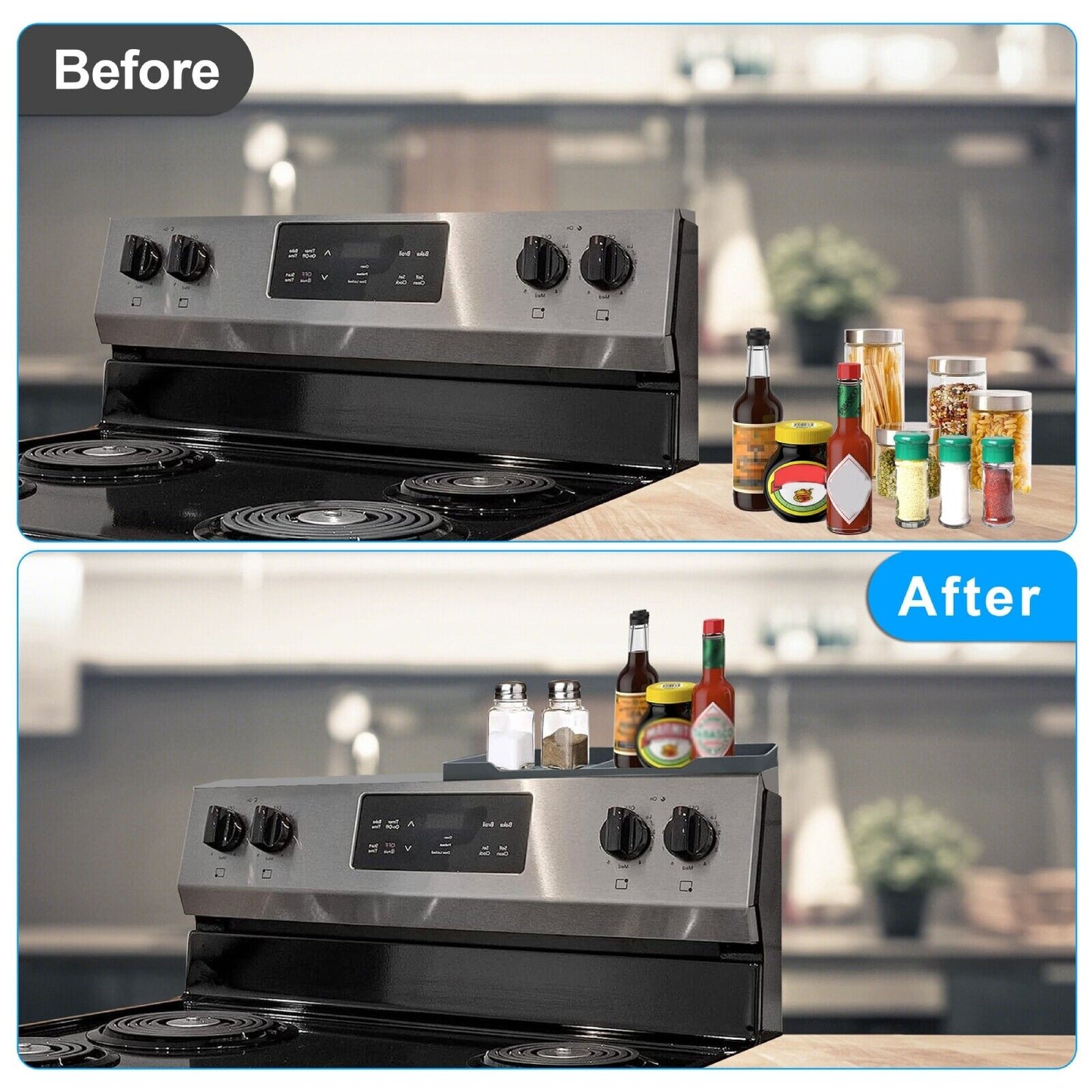 π₯ Magnetic Stove Top Shelf - Space-Saving Silicone Spice Rack, Easy to Clean, Fits Most Stoves, Non-Slip Storage Organizer for Kitchen Countertops π₯