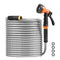50Ft Metal Garden Hose Stainless Steel Water Hose Lightweight No Kink