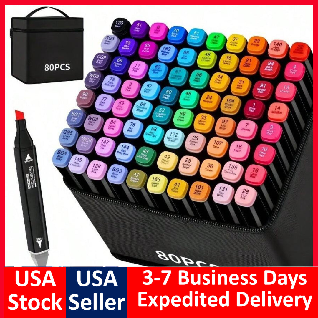 80/168 Colors Art Drawing Markers Set for Kids Adults Dual Tip Alcohol Markers