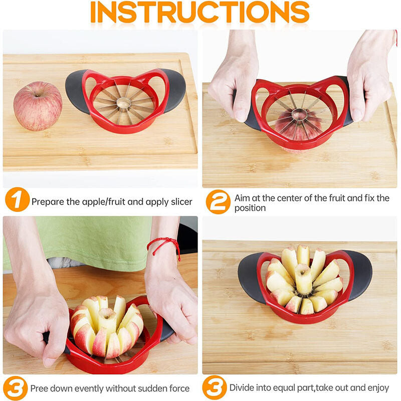 12-Blade Apple Slicer Stainless Steel Ultra-Sharp Apple Corer New