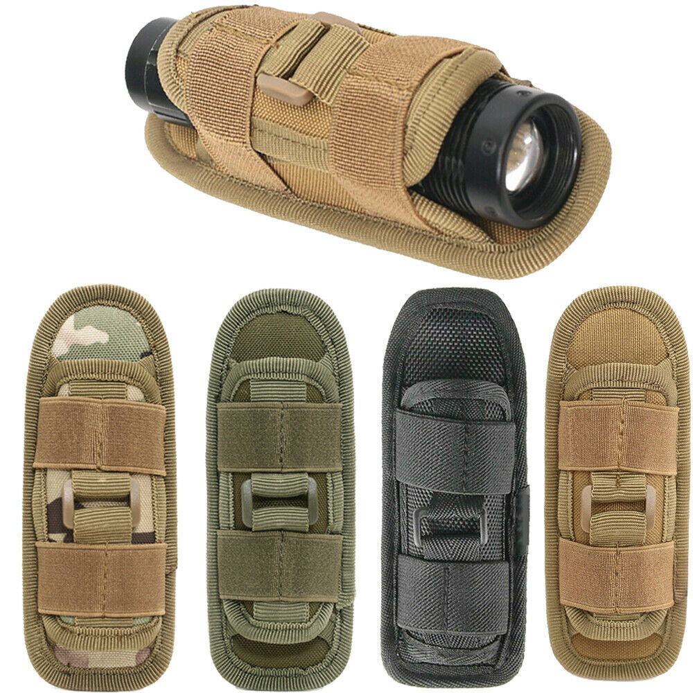 Tactical Nylon Molle Flashlight Holder Belt Holster Flashlight Torch Case Pouch