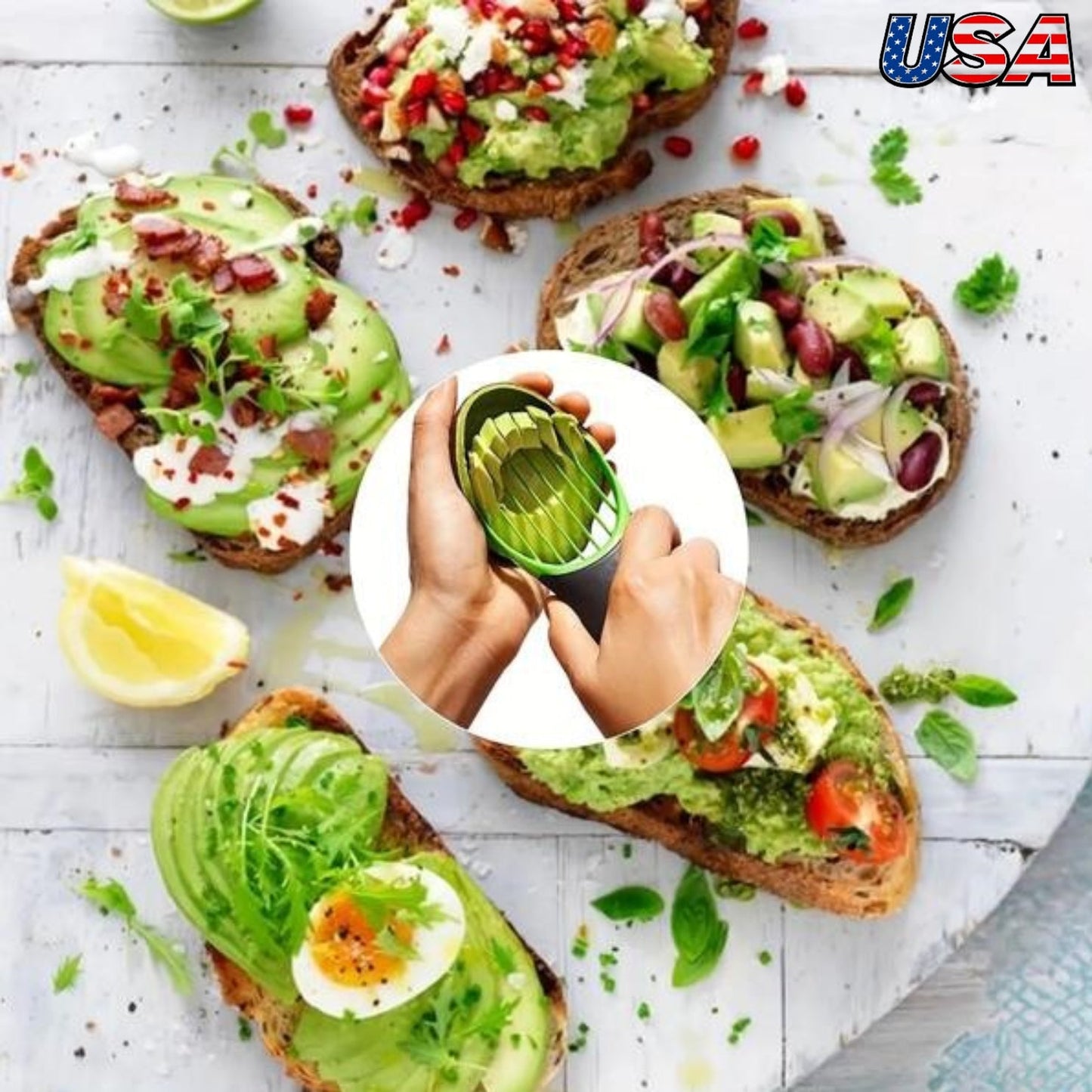 3-in-1 Avocado Cutter Tool Set - Slicing, Pitting, and Scooping Made Easy for Perfect Avocados Every Time - Durable, Ergonomic Design for Home
