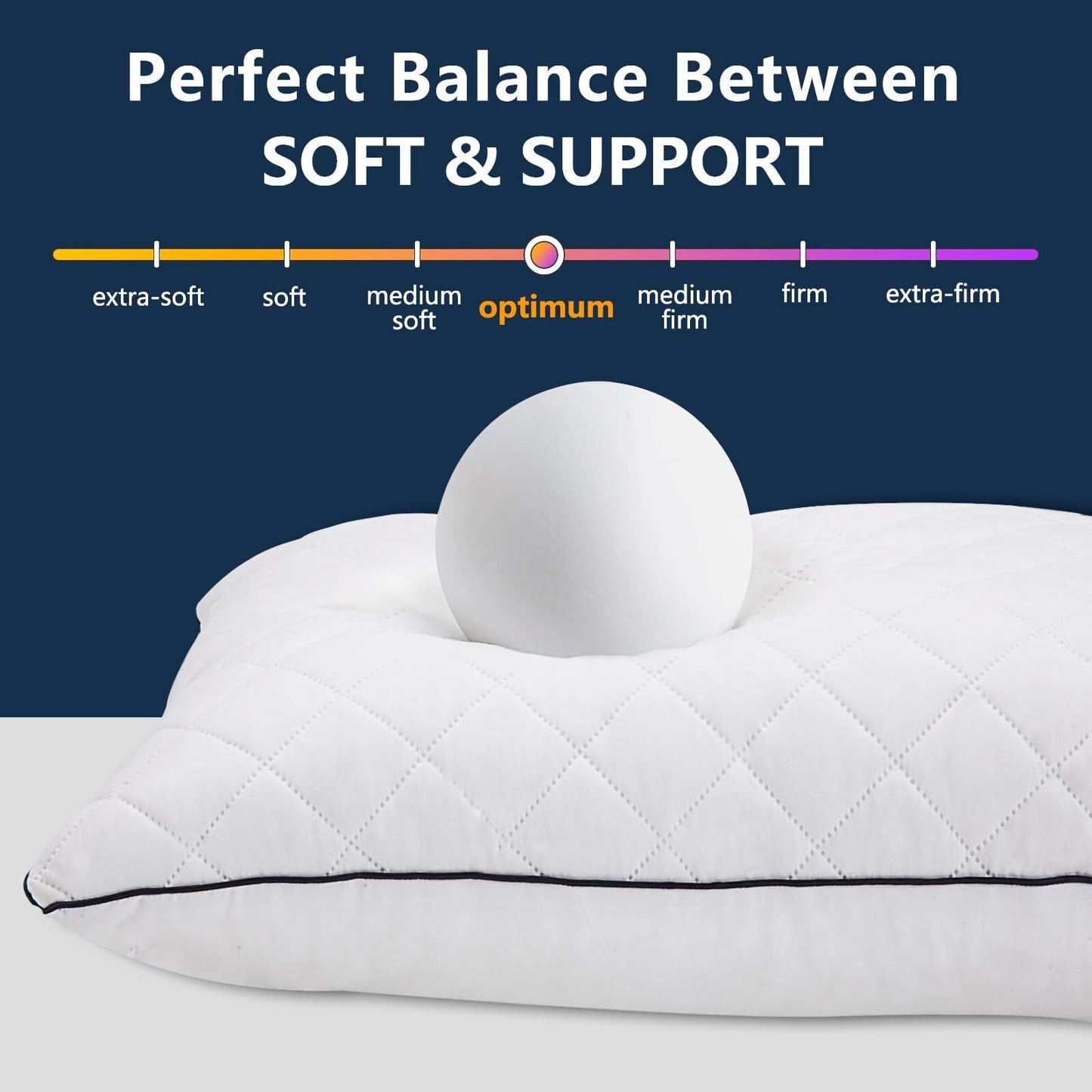 Long Pillow ONE Body Pillow Cooling Memory Foam Pillows 20X54 Inch White