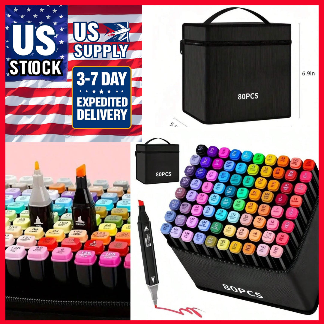 80/168 Colors Art Drawing Markers Set for Kids Adults Dual Tip Alcohol Markers