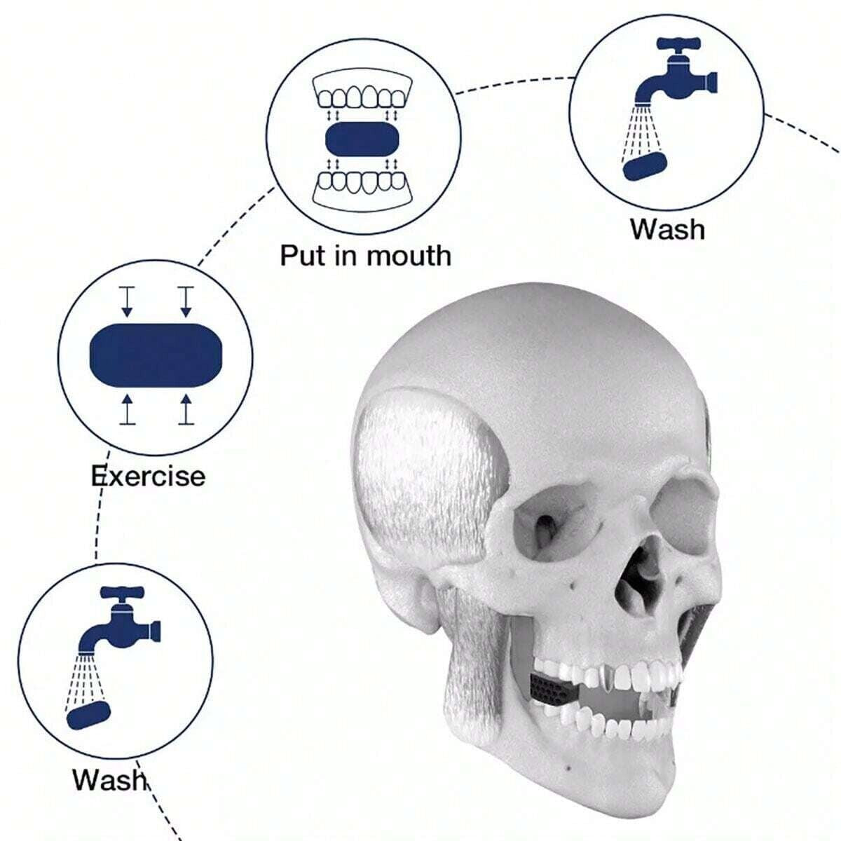 6Pc Jawline Exerciser Powerful Jaw Trainer Silicone Toner Tablet for Men & Women