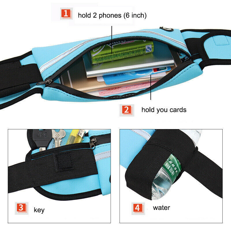 Waterproof Running Waist Pack - Adjustable Sport Fanny Pack, Secure Zip Pouch for Phone, Money, Keys, Anti-Theft & Lightweight