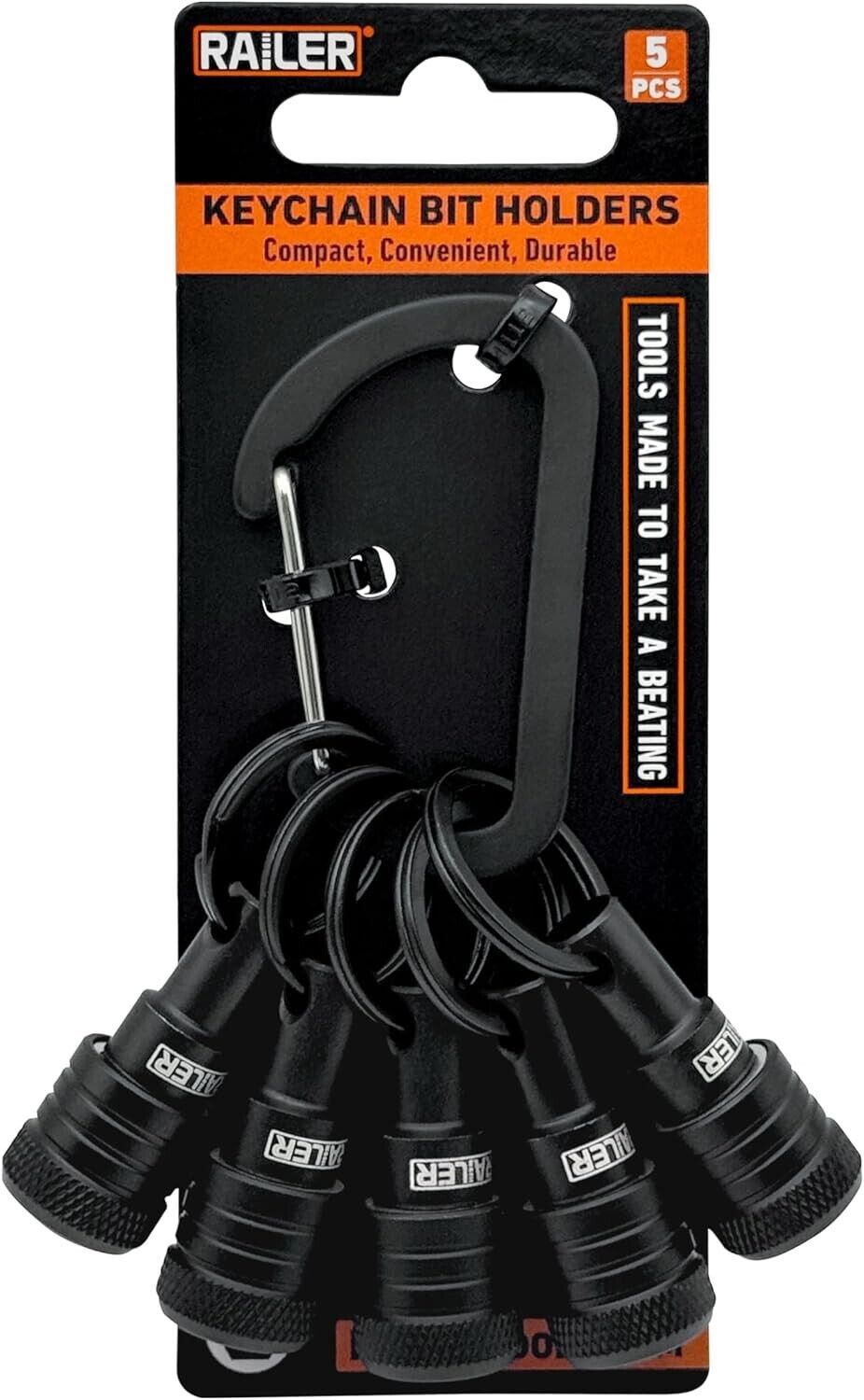 Tradie Bit Holders 5-Pack Keychain – Heavy Duty, Quick Access & Compact Design for Easy Carry | Never Lose Bits Again | One-Hand Operation Tool