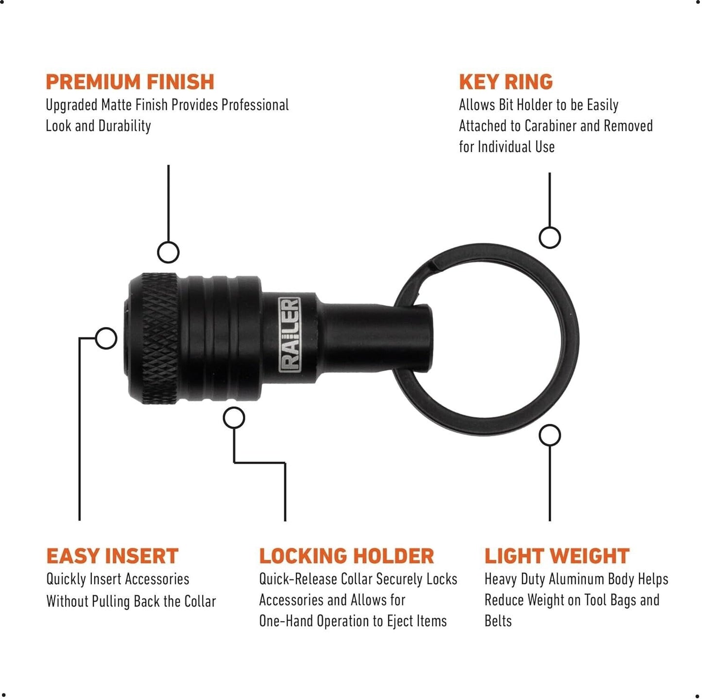 Tradie Bit Holders 5-Pack Keychain – Heavy Duty, Quick Access & Compact Design for Easy Carry | Never Lose Bits Again | One-Hand Operation Tool