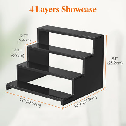 Plastic 12 Inch Dark Cologne Stand, Step Perfume Organizer, Tool-Free Assembl...