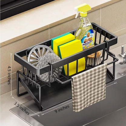 Kitchen Sink Cloth Rack Drain Rack Dishwasher Sponge Storage Rack Auto Drainage Tray