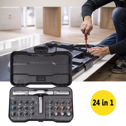 DIY 24 in 1 Multifunction Screwdriver Head Set Household Repair Ratchet Wrench