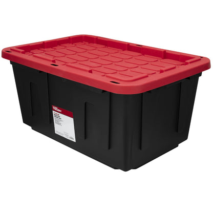 House Organizers  Storage Hack: Hyper Tough 27-Gallon Plastic Bin with Snap Lid Durable Stackable & Perfect for Home Organization Boxes