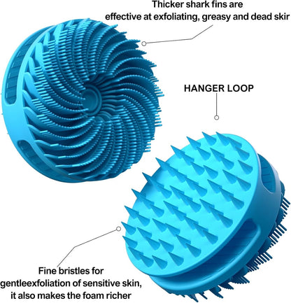 2 in 1 Silicone Body Shower Scrubber Wash Exfoliator Brush Scalp Massager USA