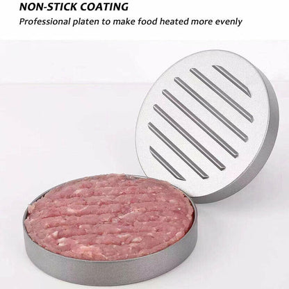 Burger Press Patty Maker - Non-Stick, Easy Release, Perfect Round Patties for Beef, Veggie & More, Detachable Handle for BBQ, Picnic & Kitchen Use