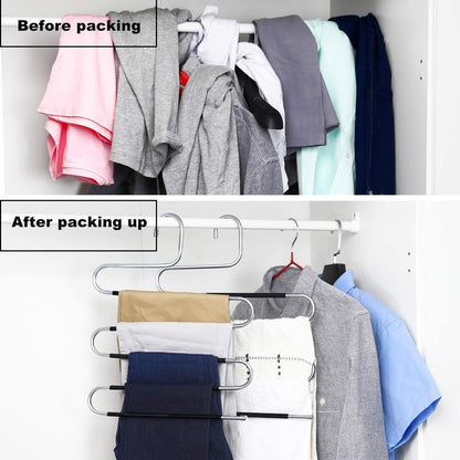 Trousers Hanger 5 Layers S Shape Pants Scarf Hanger Holder Closet Space Saver