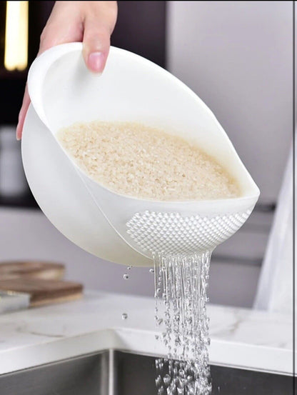 Multi-Function Rice Vegetable Fruit Washer Strainer Bowl, Plastic Kitchen Basket