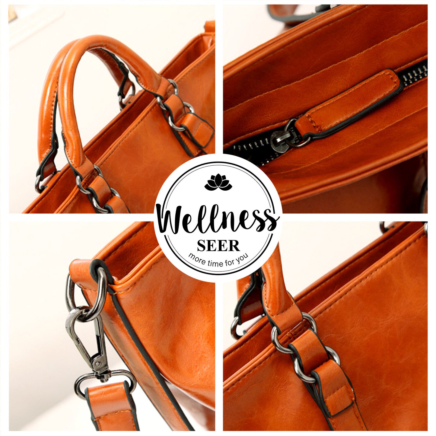 New Women Large PU Leather Tote Bag Commute Handbag Shoulder Satchel Bag Elegant