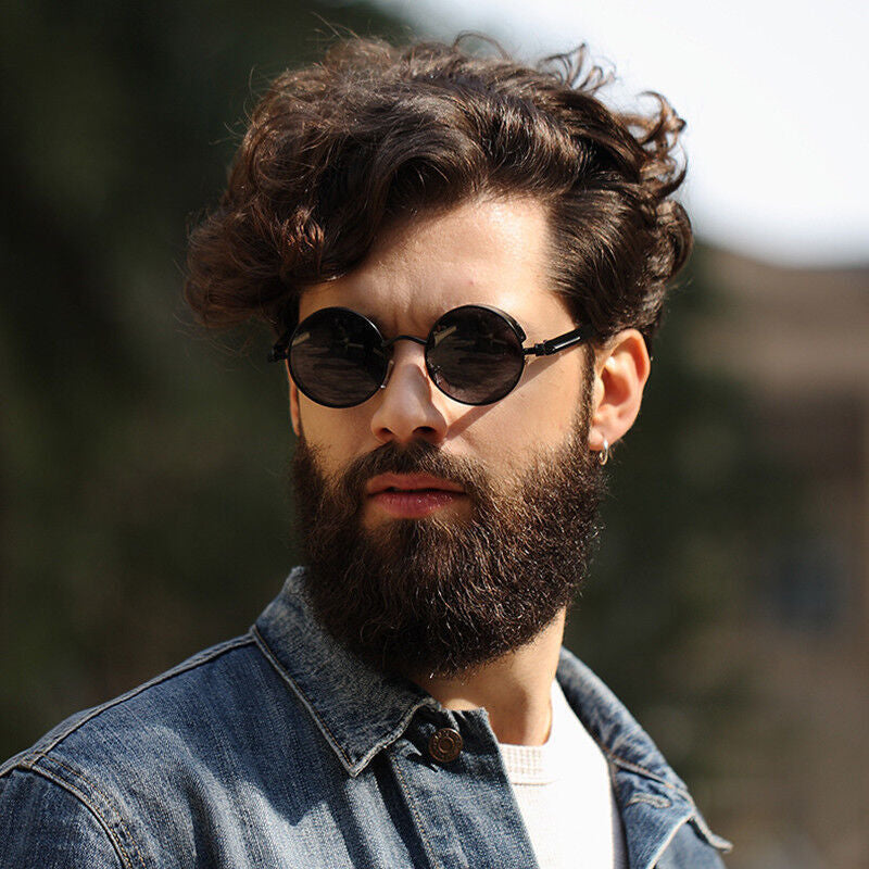 Polarized Retro round Sunglasses Vintage Gothic Steampunk Glasses Men Women USA