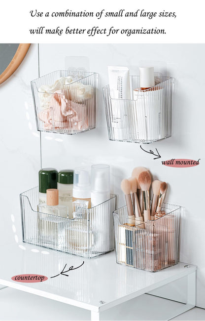 Set of 2 Storage Organizer Bins Wall Mounted Shower Caddy, Bathroom Shelves S...