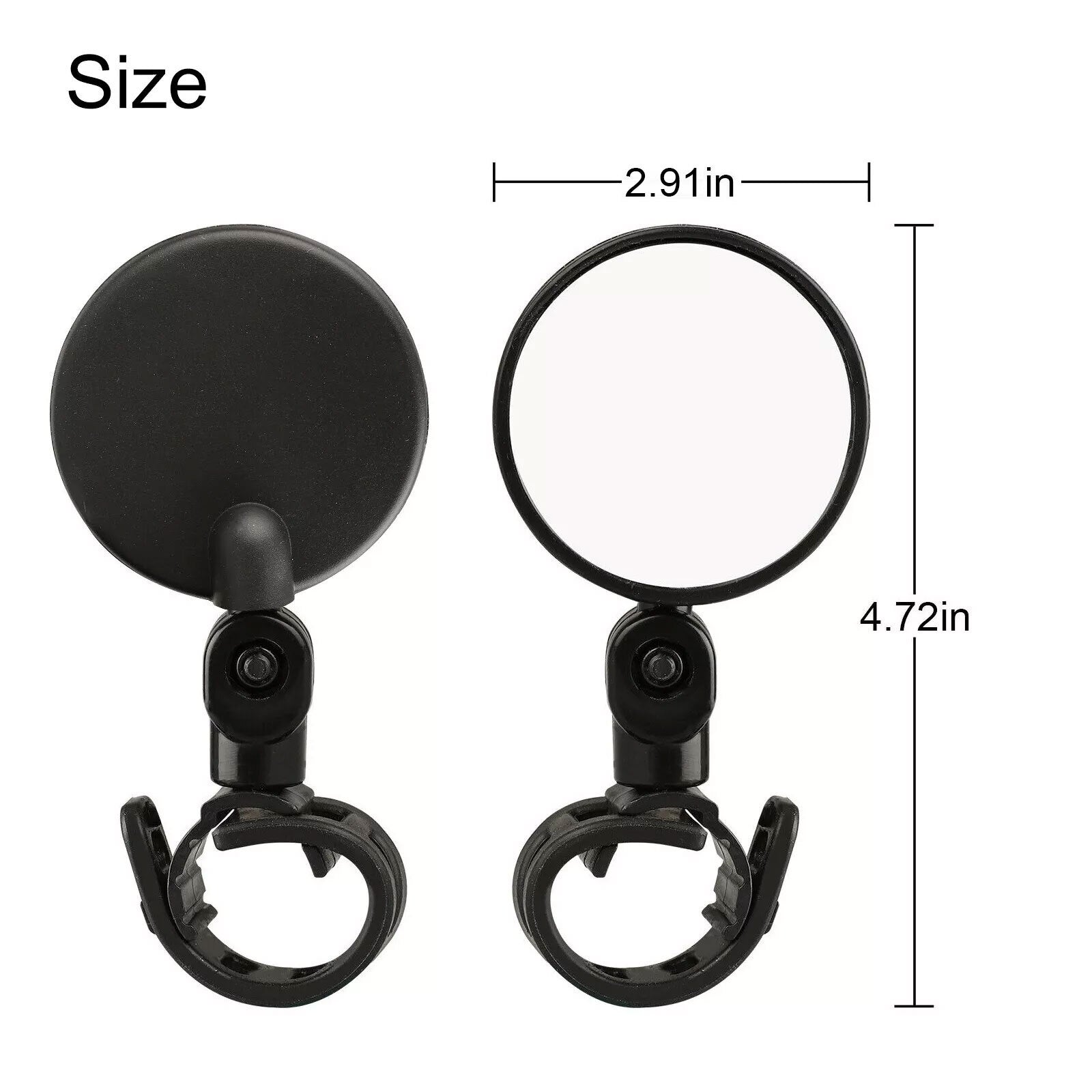 2Pcs Bike Mirror Rotaty round MTB Road Handlebar Bicycle Rear View Glass Cycling