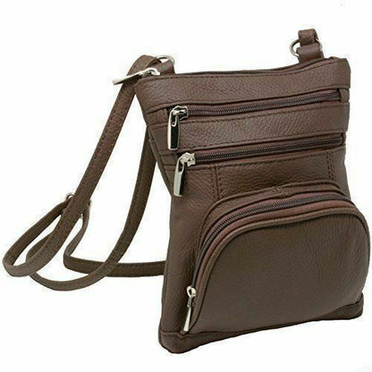 Real Leather Shoulder Bag Handbag Purse Cross Body Organizer Smart Phone Pockets