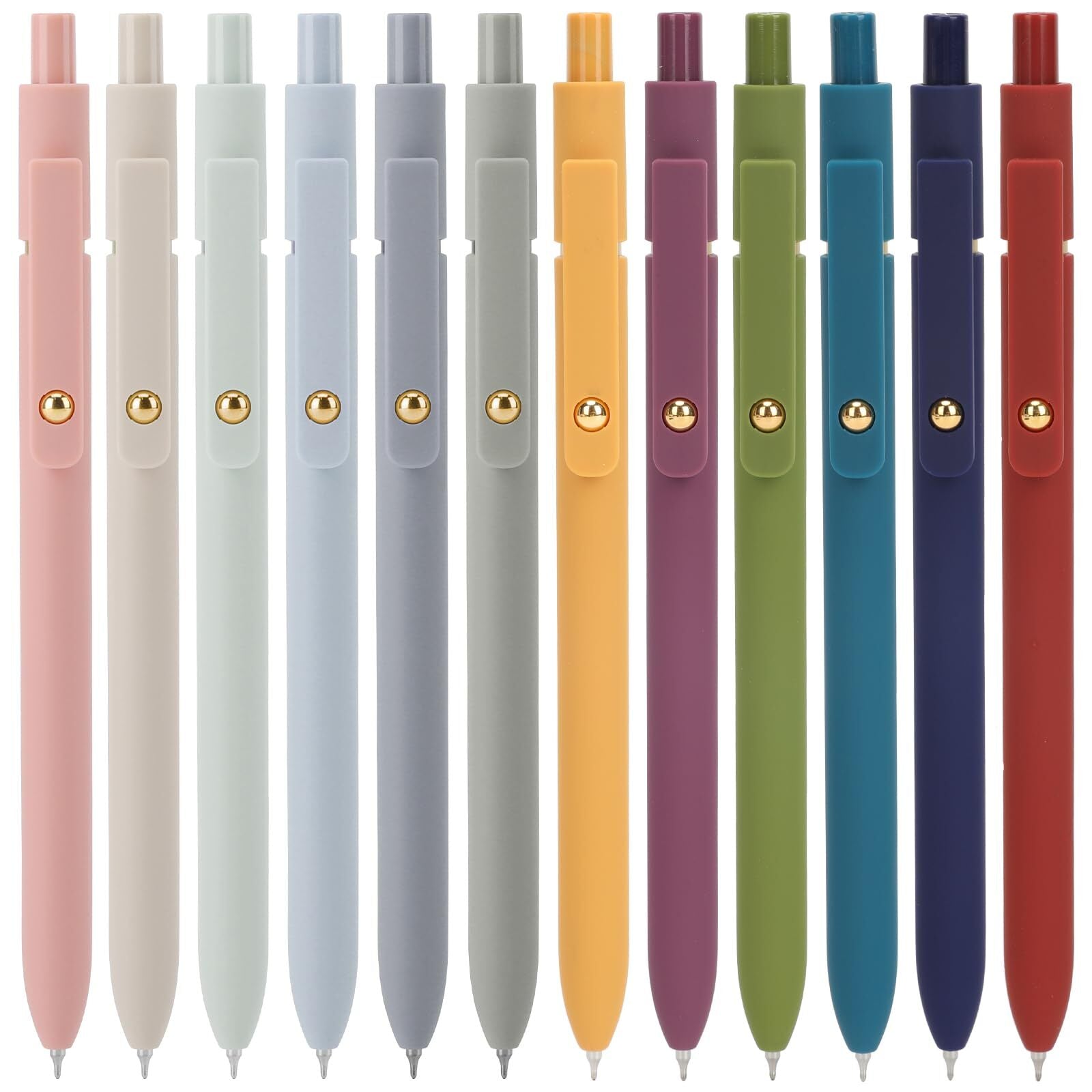 Gel Pens 12 Pcs 0.5Mm Quick Dry Black Ink Pens Fine Point Smooth Writing Pens...