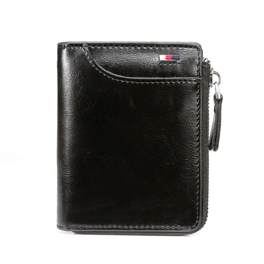 Men’s Wallet RFID Blocking – Leather Credit Card & ID Holder, Waterproof Zipper Purse, Slim & Stylish Design for Secure Everyday Carry!