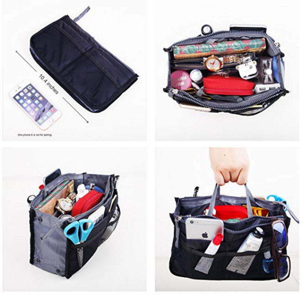 Women's Travel Purse Organizer Insert – Multi-Pocket Tote Handbag Liner for Easy Bag Swap, Lightweight Storage for Essentials, Makeup & Accessories
