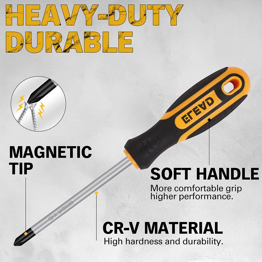 Magnetic Screwdriver Set 11PCS – Heat-Treated CR-V Steel, Ergonomic Non-Slip Handles, Rustproof Tips, Perfect for DIY, Repair & Everyday Use!