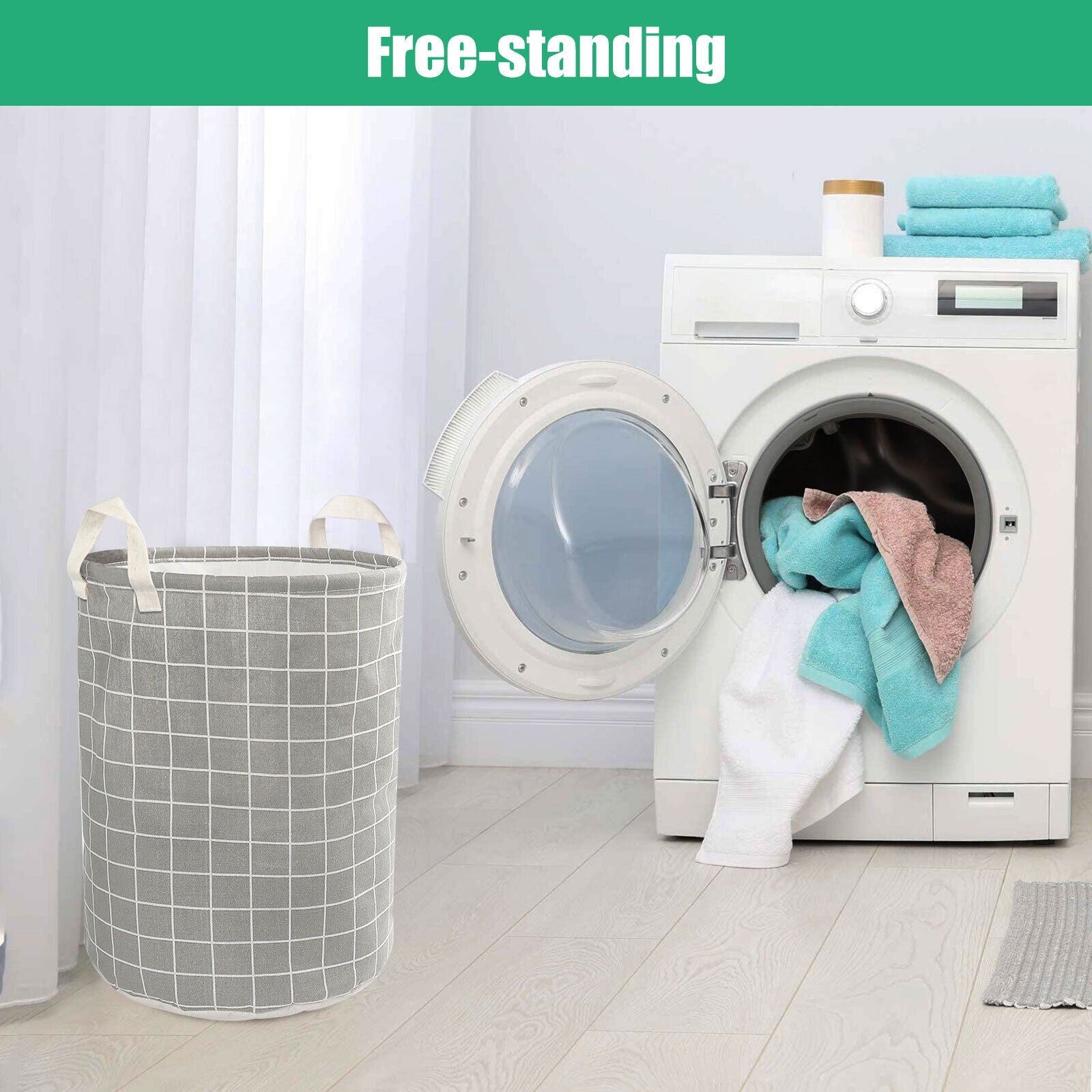 Large Foldable Storage Laundry Hamper, Dirty Clothes Basket, Wash Bag Organizer