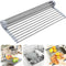 Kitchen over the Sink Drying Rack Dish Food Drainer Stainless Steel Roll Up