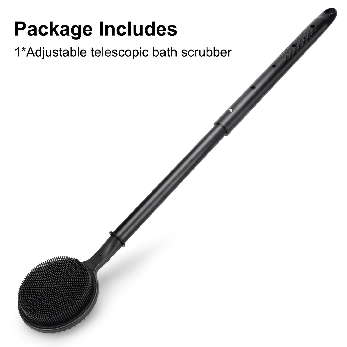24" Long Handle Bath Brush for Shower, Telescopic Back Scrubber Body Exfoliator