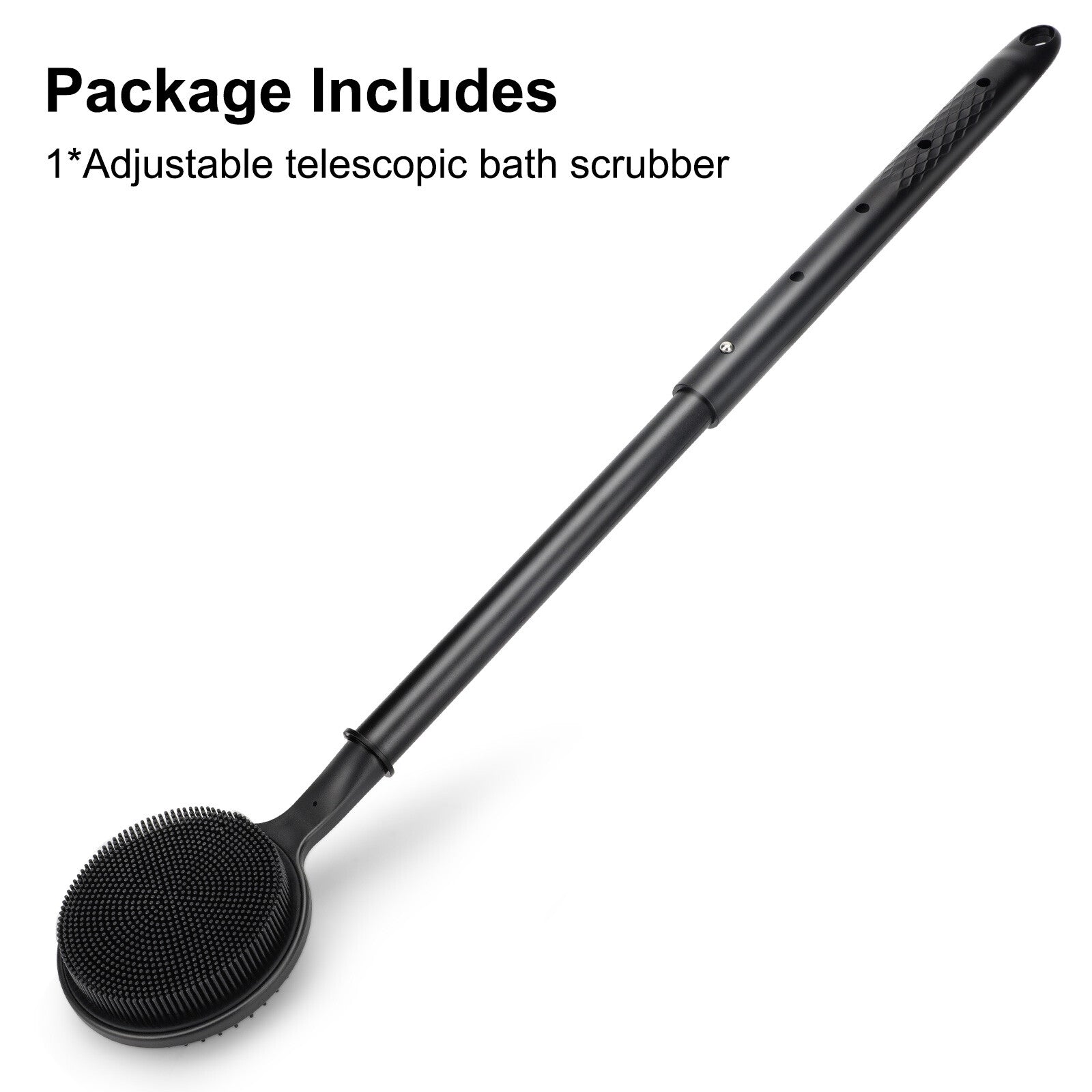 24" Long Handle Bath Brush for Shower, Telescopic Back Scrubber Body Exfoliator